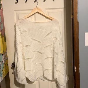 Open weave batwing sweater